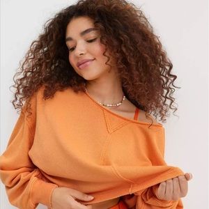 Aerie Beach Party Cropped Crewneck Sweatshirt